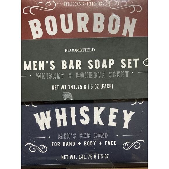 Bloom & Field- Whiskey Soap Bar Set Of 2 Whiskey + Bourbon Scent For hands body - Picture 2 of 4